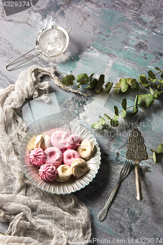 Image of The cookies on wooden table background