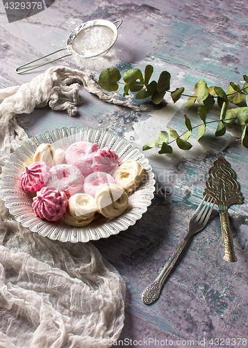 Image of The cookies on wooden table background