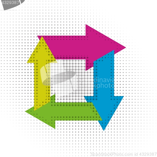Image of colorful circular arrow