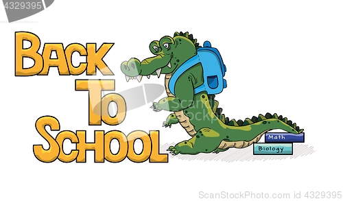 Image of cute crocodile with briefcase