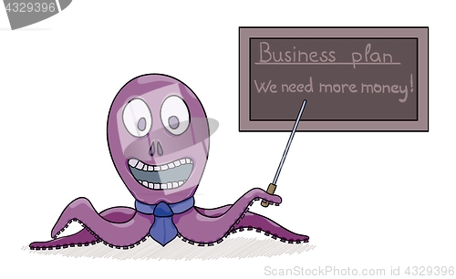 Image of Octopus as a businessman and his business plan