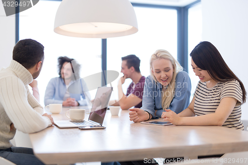 Image of Startup Business Team At A Meeting at modern office building