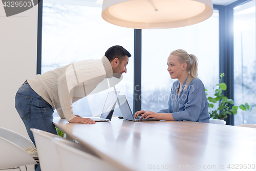 Image of Startup Business Team At A Meeting at modern office building