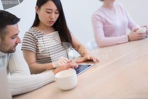 Image of Startup Business Team At A Meeting at modern office building
