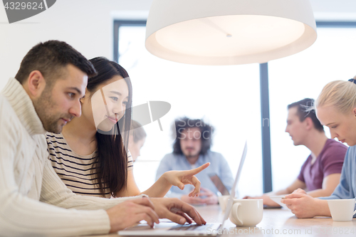 Image of Startup Business Team At A Meeting at modern office building