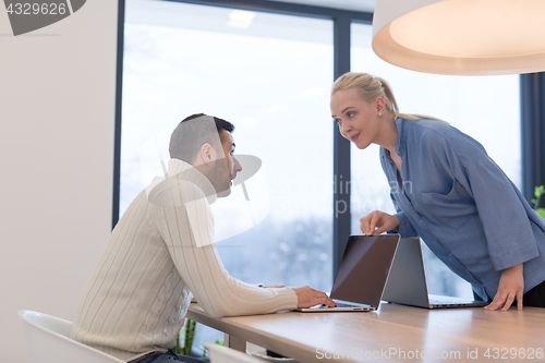 Image of Startup Business Team At A Meeting at modern office building