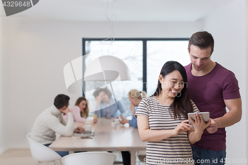 Image of Startup Business Team At A Meeting at modern office building