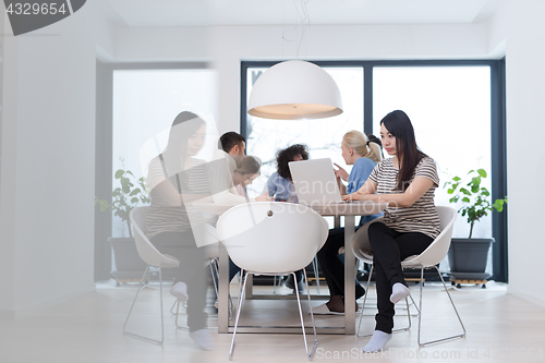 Image of Startup Business Team At A Meeting at modern office building