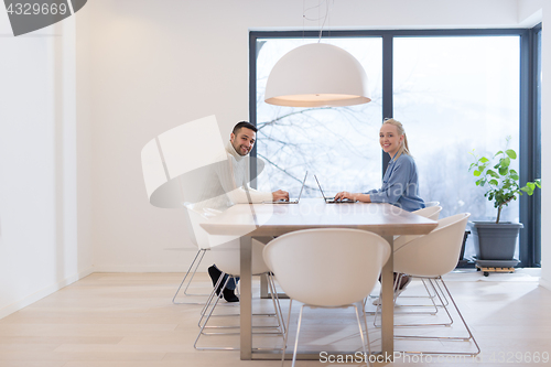 Image of Startup Business Team At A Meeting at modern office building