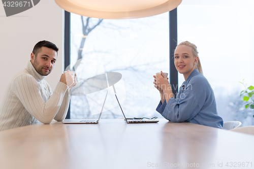 Image of Startup Business Team At A Meeting at modern office building