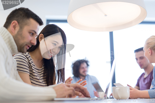 Image of Startup Business Team At A Meeting at modern office building