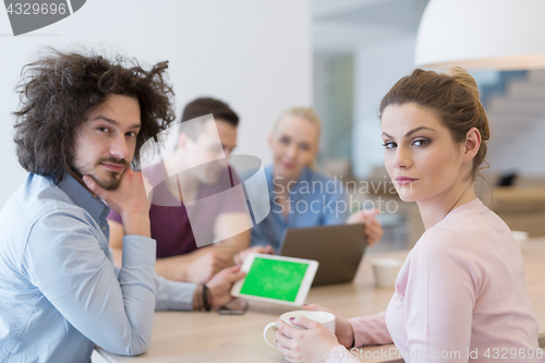 Image of Startup Business Team At A Meeting at modern office building