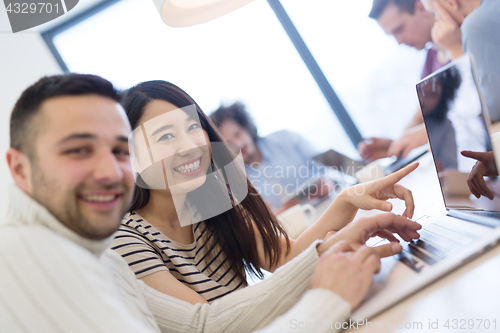 Image of Startup Business Team At A Meeting at modern office building