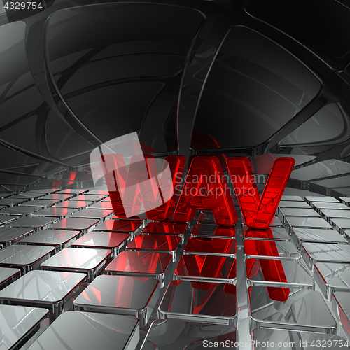 Image of wav tag in abstract futuristic space - 3d rendering
