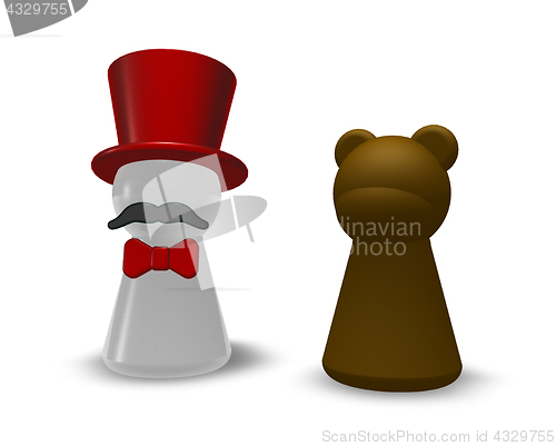 Image of animal trainer and bear - 3d illustration