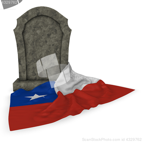 Image of gravestone and flag of chile - 3d rendering