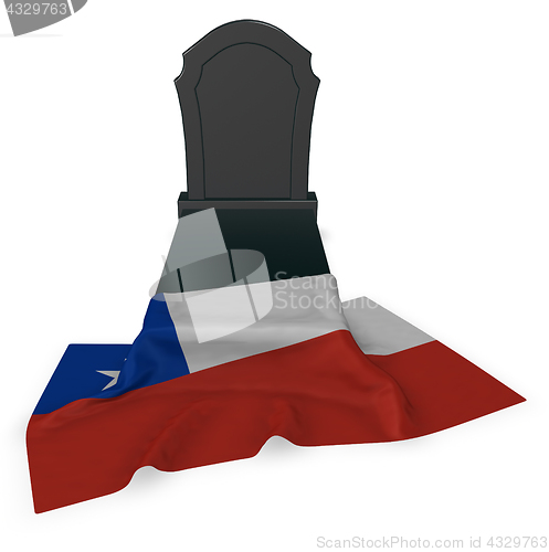 Image of gravestone and flag of chile - 3d rendering