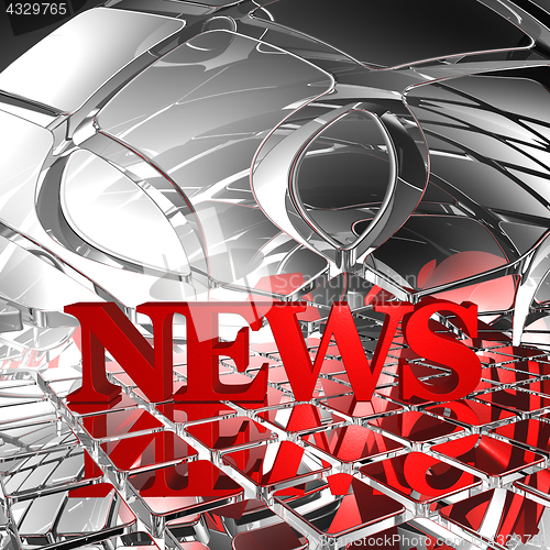 Image of news tag in abstract futuristic space - 3d rendering