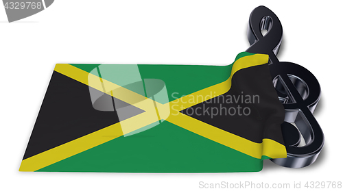 Image of clef symbol symbol and flag of jamaica - 3d rendering