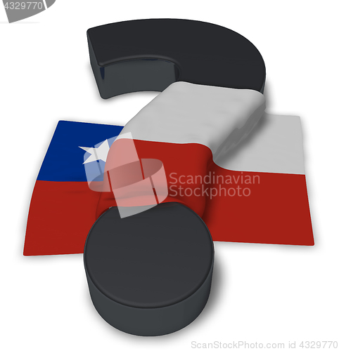 Image of question mark and flag of chile - 3d illustration