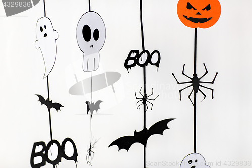 Image of halloween party paper garlands or decorations