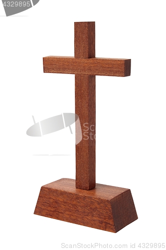 Image of Wooden cross on white