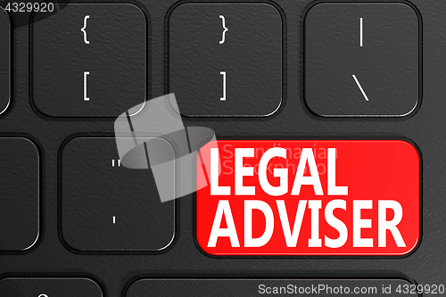 Image of Legal Adviser on black keyboard.