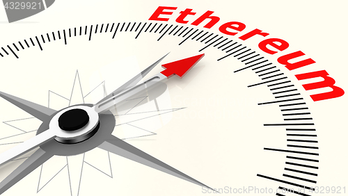 Image of Compass with arrow pointing to the word Ethereum