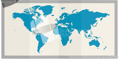 Image of World map in frame isolated 