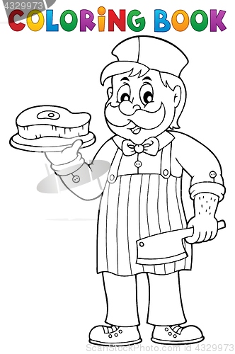 Image of Coloring book butcher theme 1