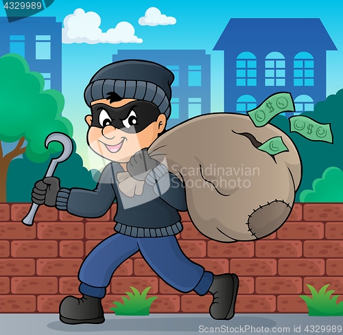 Image of Thief with bag of money theme 2