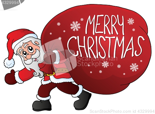Image of Santa Claus with big gift bag theme 2