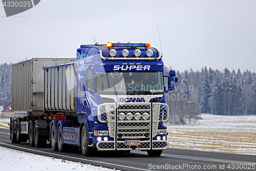 Image of Customized Scania Transport Truck in Winter 