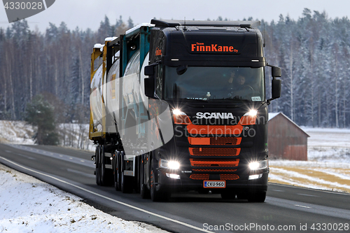 Image of Beautiful NextGen Scania S500 Tank Transport in Winter 