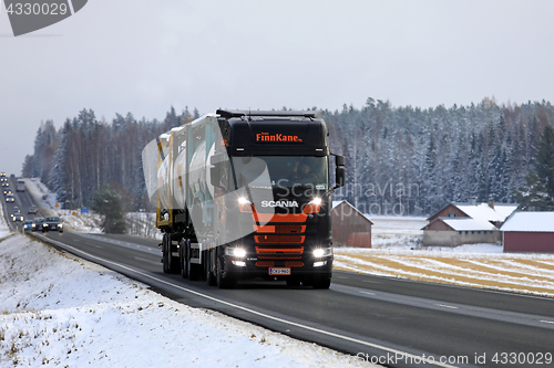 Image of Beautiful Next Generation Scania S500 on Winter Road