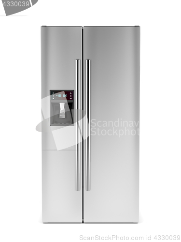 Image of Front view of side-by-side refrigerator