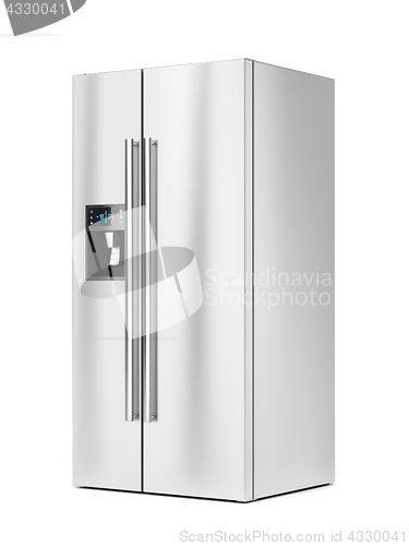 Image of Side-by-side fridge on white background