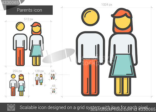Image of Parents line icon.