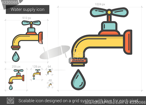 Image of Water supply line icon.