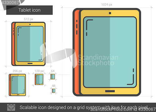 Image of Tablet line icon.