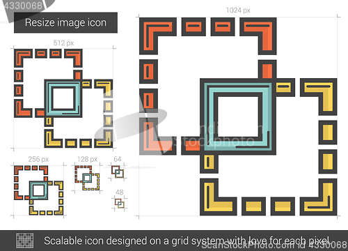 Image of Resize image line icon.