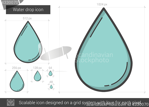 Image of Water drop line icon.