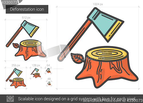 Image of Deforestation line icon.