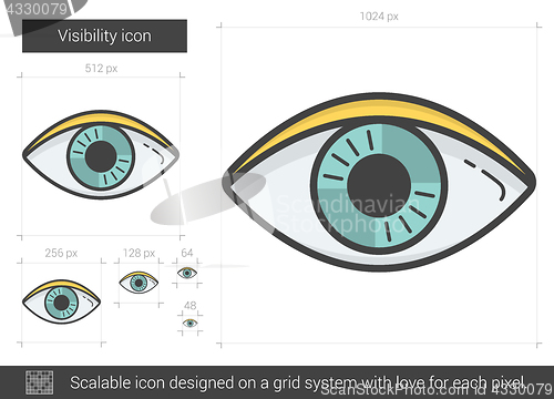 Image of Visibility line icon.