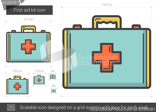 Image of First aid kit line icon.