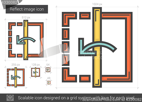 Image of Reflect image line icon.