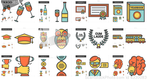 Image of Education line icon set.