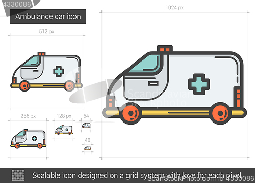 Image of Ambulance car line icon.