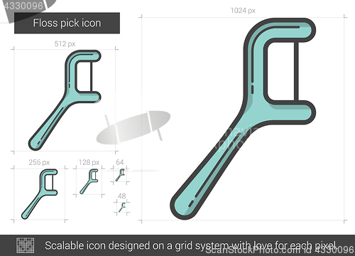 Image of Floss pick line icon.