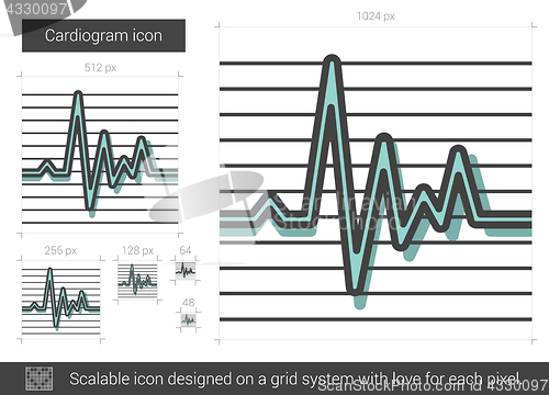 Image of Cardiogram line icon.